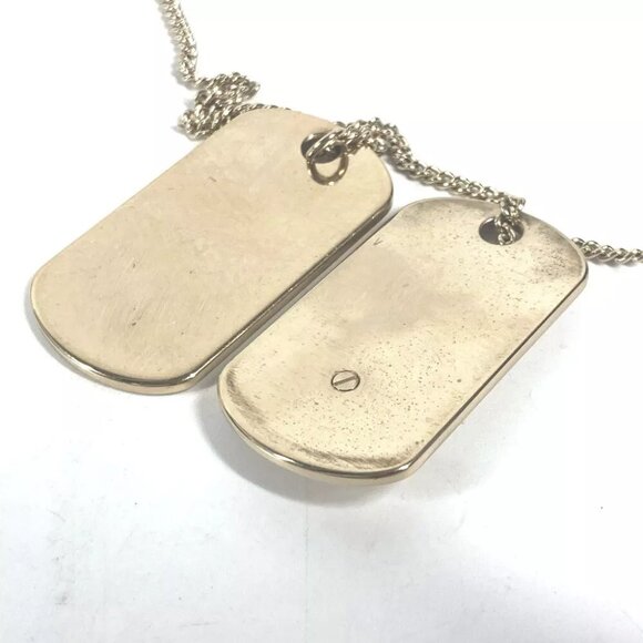 CHANEL B20P CC CC Mark Accessories Dog Tag Rhinestone Chain Long Necklace - Picture 3 of 8